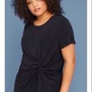 Set of 2 Side Knot Tunics (Black & Pink) Sz 10 NWT